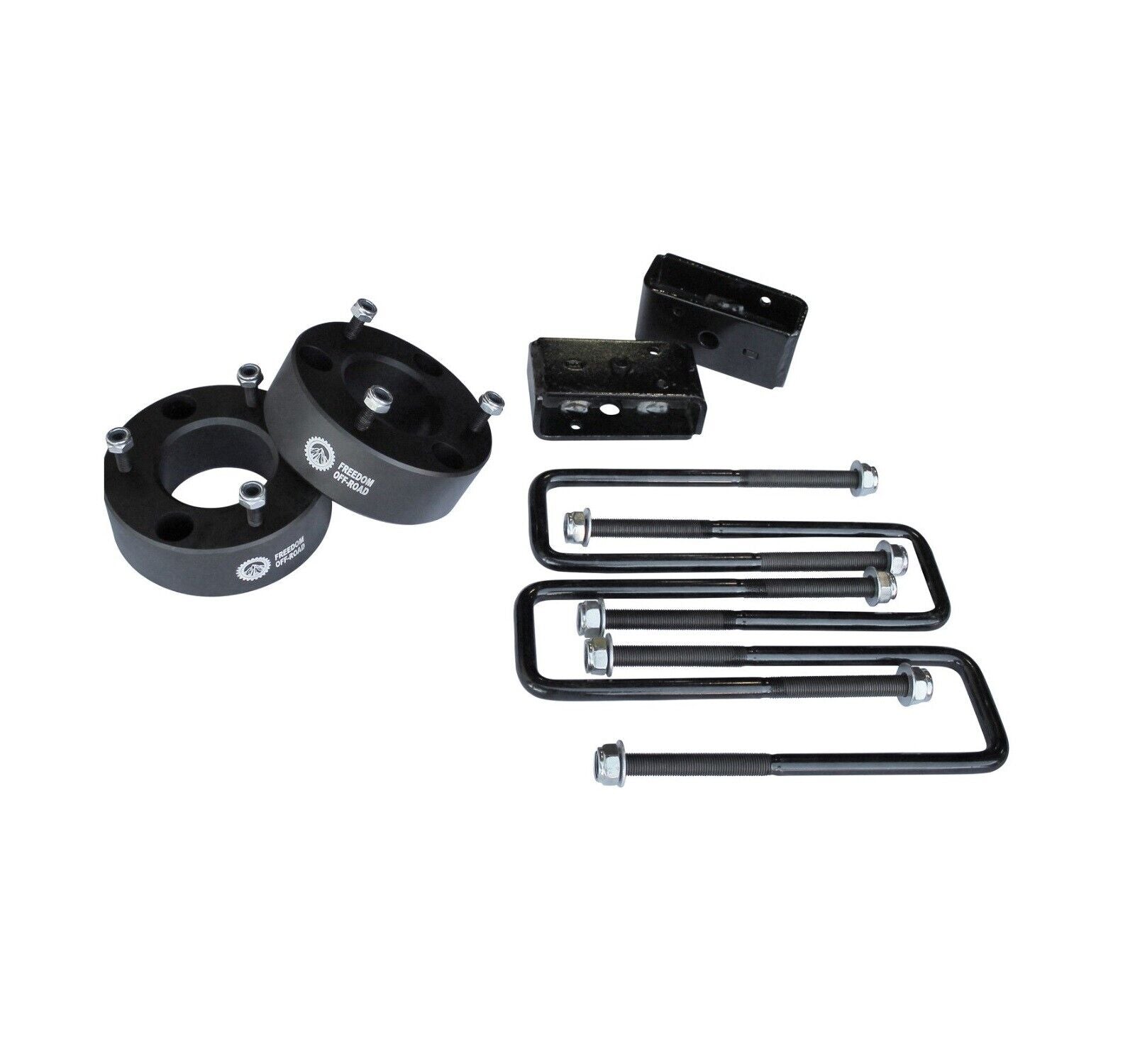 3 Inch Lift Kit Front Spacers w/ Rear Blocks and Shocks Freedom 04-23 Ford F-150/06-08 Lincoln Mark LT Off-Road