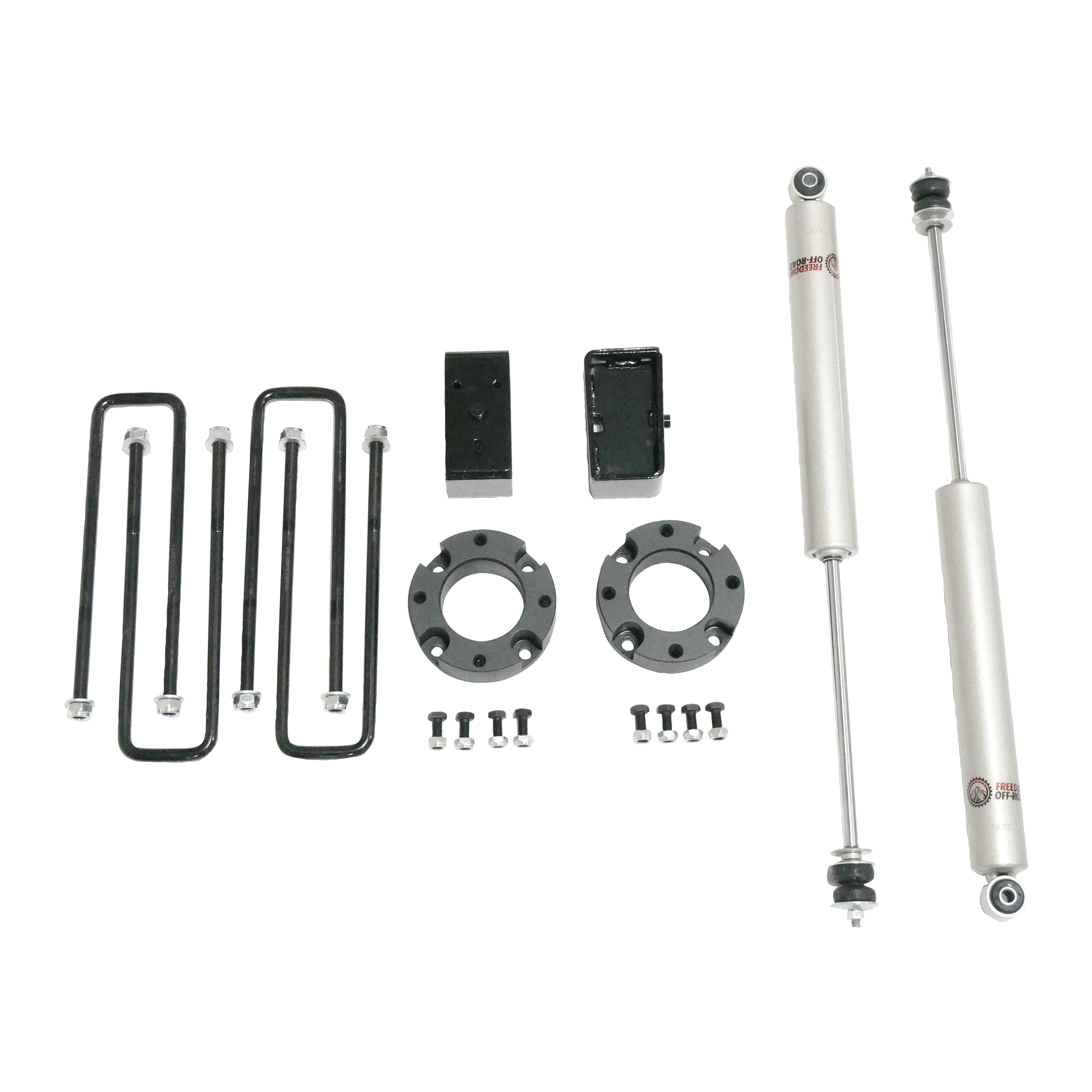 3 Inch Lift Kit Front Spacers w/ Rear Blocks and Shocks Freedom 04-23 Ford F-150/06-08 Lincoln Mark LT Off-Road