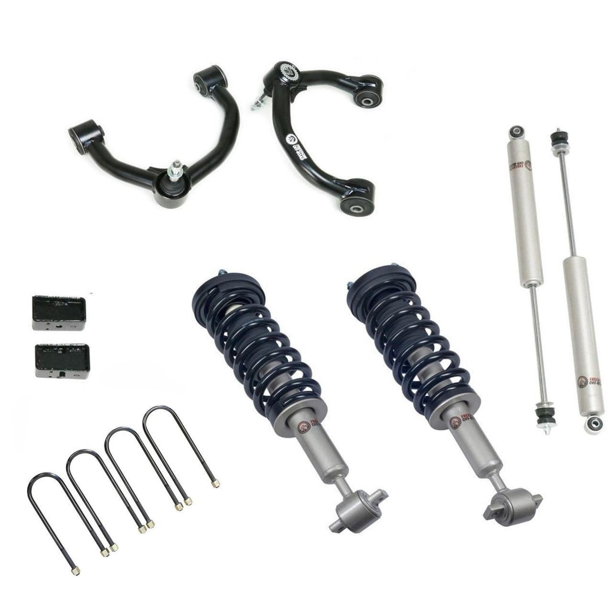 Front 3.5 Inch Lift Struts w/ Rear 3 Inch Blocks, Shocks, and Front Upper Control Arms 2021-Present Ford F-150 Freedom Off-Road