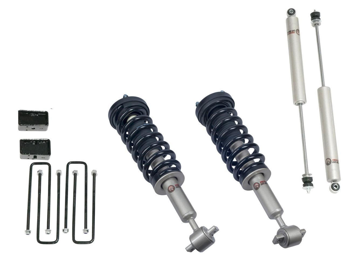Front 3.5 Inch Lift Struts w/ Rear 3 Inch Blocks and Shocks 2014-2020 Ford F-150 Freedom Off-Road