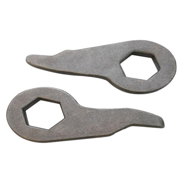 Forged torsion keys for leveling kits designed for various GM truck models, enhancing suspension height and performance.