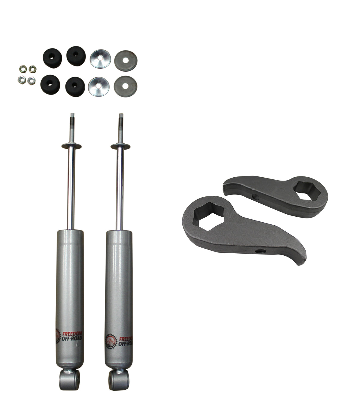 1 Inch-3 Inch Leveling Kit Torsion Keys and Front Shocks 11-19 Silverado/Sierra 2500 HD/3500 HD Freedom Off-Road