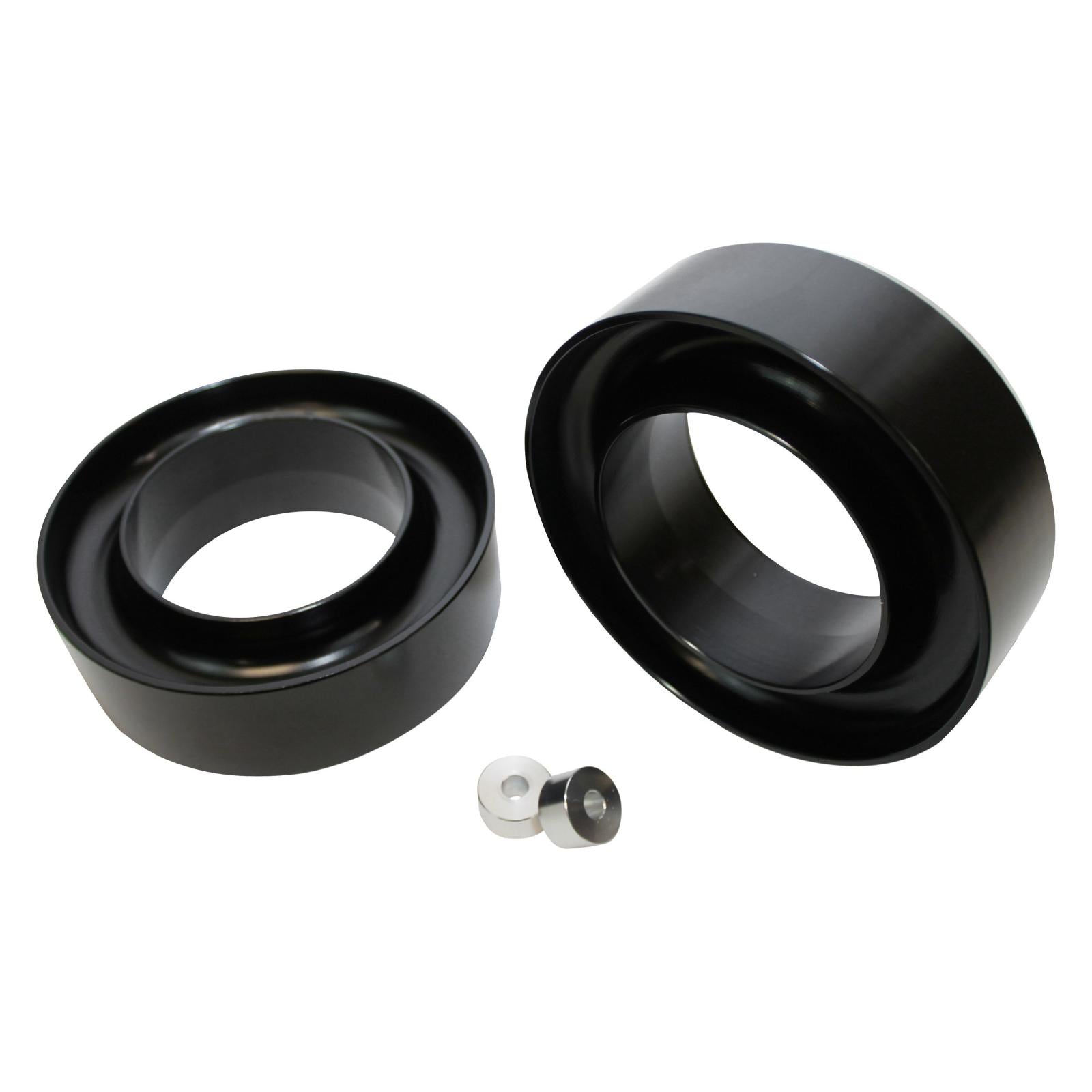 3 inch billet coil spring spacer leveling lift kit for 1999-2006 Silverado and Sierra 1500 RWD with shock spacers.