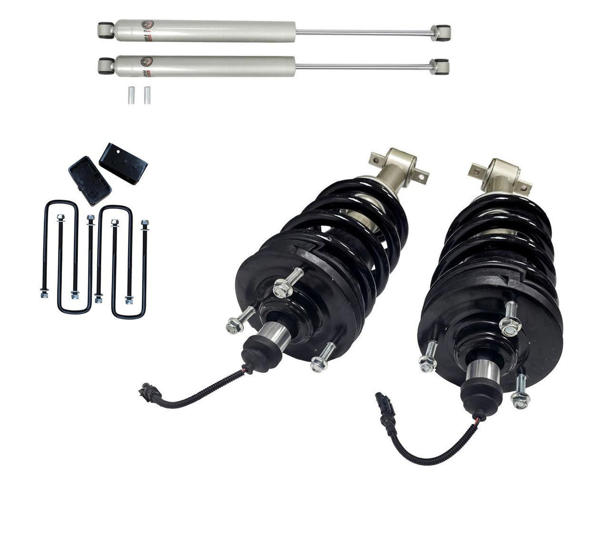 3 Inch Lift Mag Ride Delete Loaded Struts with Rear 2 Inch Blocks and Shocks Freedom Off-Road