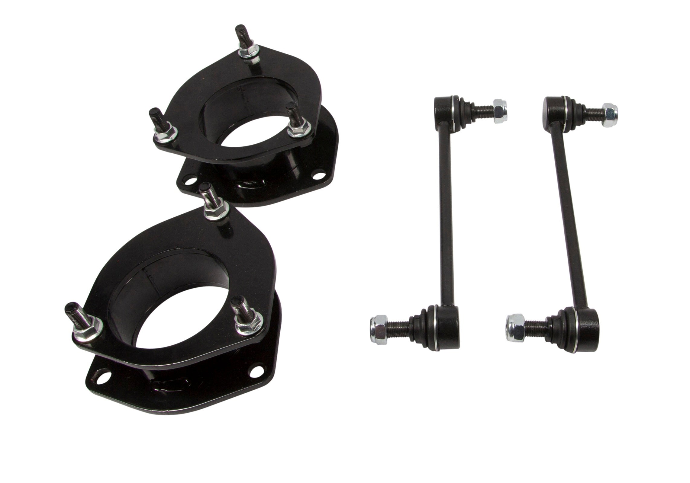 2.5 inch front lift spacer kit for 2003-2008 Honda Pilot, includes spacers and sway bar links for off-road performance.