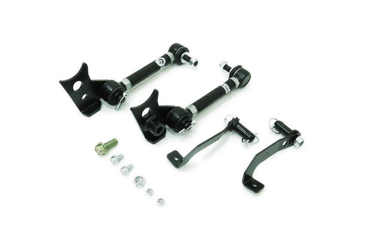 Adjustable front sway bar quick disconnect kit for 2018-present Jeep Wrangler JL and 2020-present Jeep Gladiator JT.