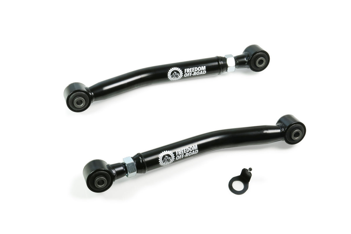 Adjustable rear upper control arms for 0-4.5 inch lift, designed for 2007-2018 Jeep Wrangler JK by Freedom Off-Road.