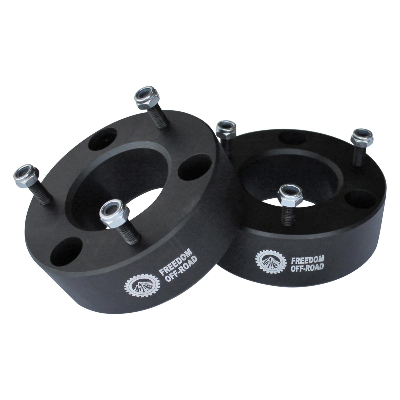 3-inch front strut spacers for 2004-2024 Titan and 2005-2007 Armada by Freedom Off-Road, designed for enhanced off-road performance.