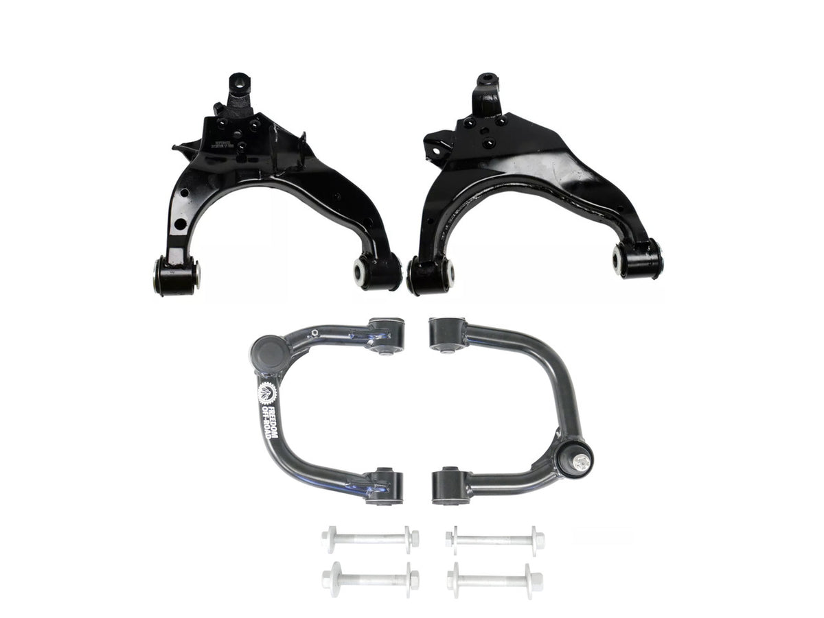 Front Upper and Lower Control Arms w/ Cam Bolts for 2-4 Inch Lift 1996-2002 Toyota 4Runner Freedom Off-Road