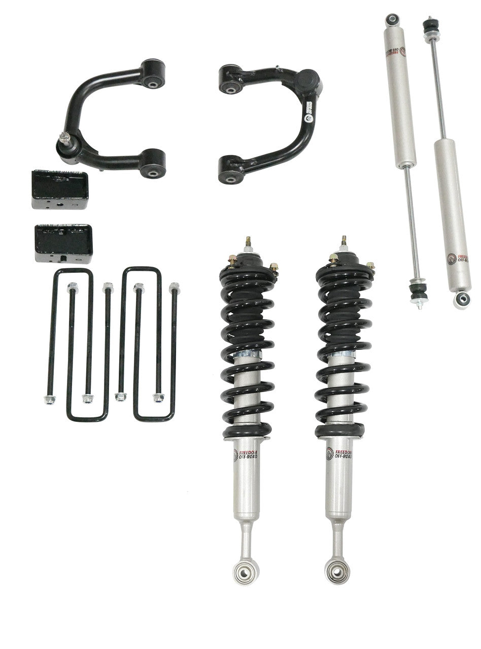 3 Inch Lift Kit Front Struts w/ Rear Blocks, Shocks, and Control Arms for 07-21 Tundra Freedom Off-Road