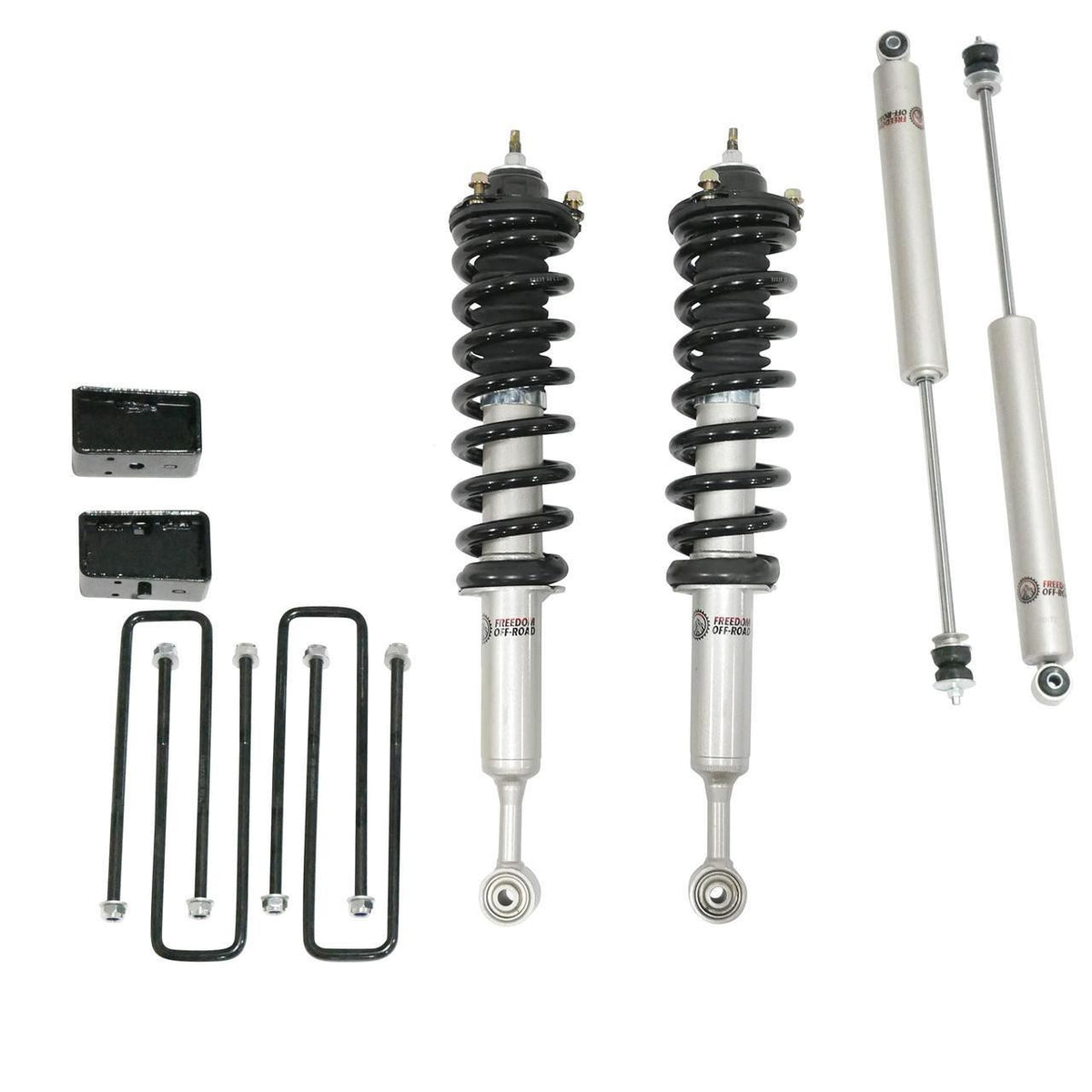 Front 3.5 Inch Lift Struts w/ Rear 3 Inch Blocks and Shocks 2007-2021 Toyota Tundra Freedom Off-Road
