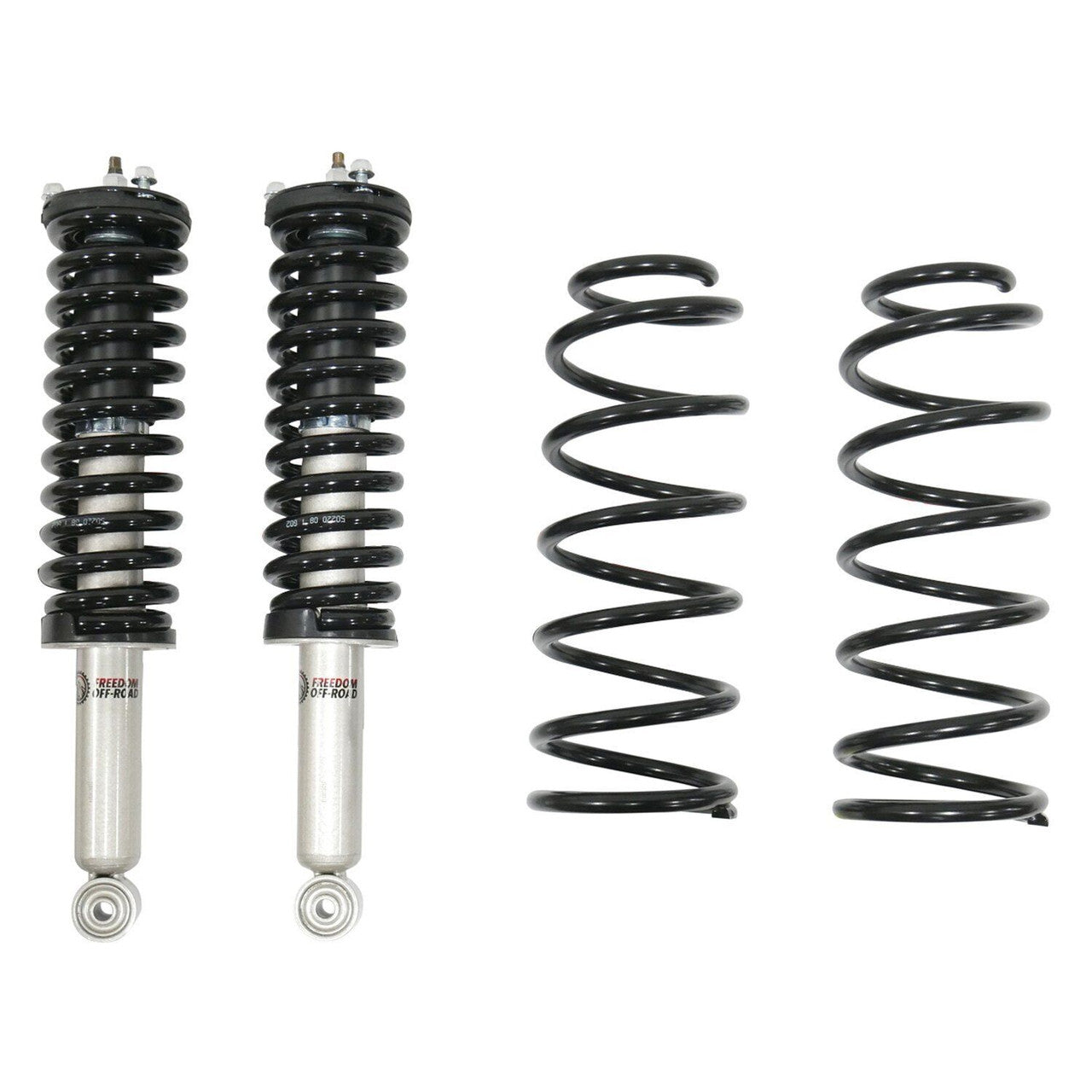 2-inch front lift struts and rear lift springs for 1996-2002 Toyota 4Runner by Freedom Off-Road, enhancing off-road performance.