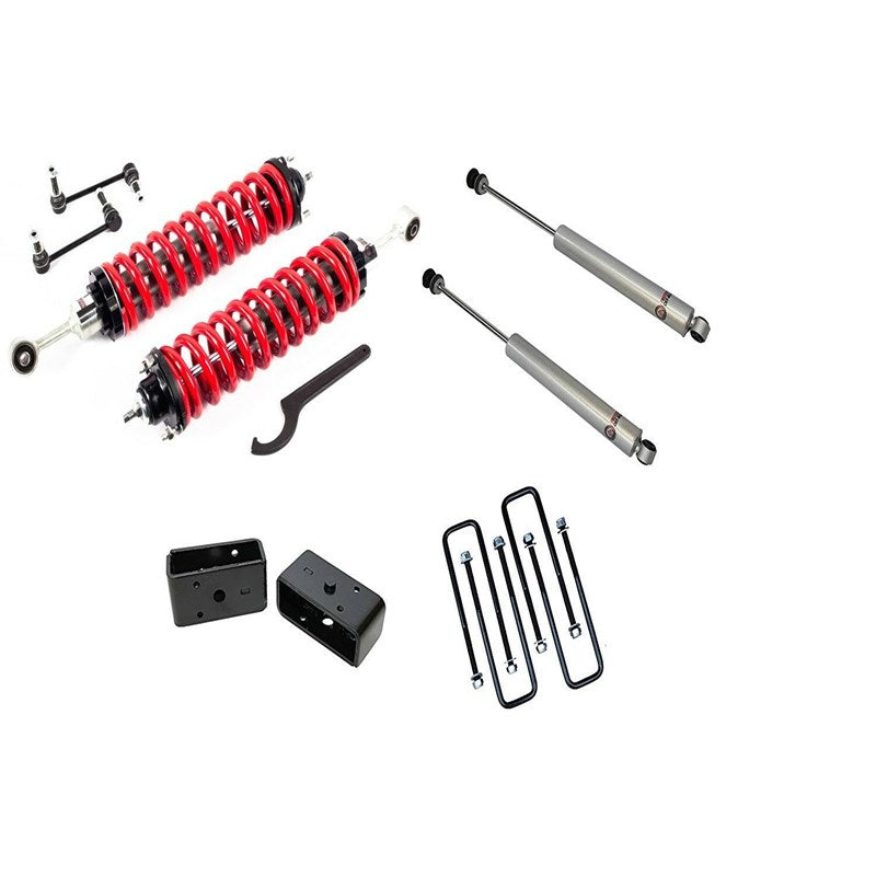 2.5-5 Inch Adjustable Coilovers 3 Inch Rear Blocks w/U Bolts and Shocks 05-23 Tacoma Freedom Off-Road