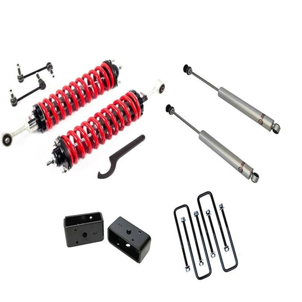 2.5-5" Adjustable Coilovers / 3" Rear Blocks w/ U Bolts and Shocks #FO-T901-KIT