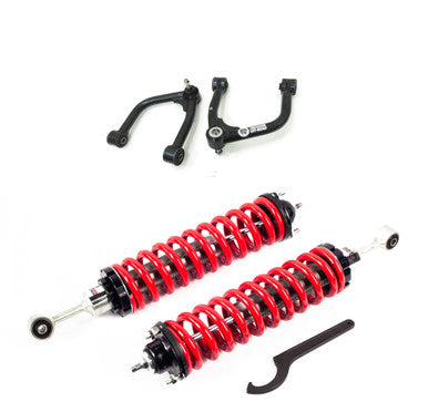 High-performance 1-4 inch coilovers and front upper control arms from Freedom Offroad for enhanced offroad suspension.