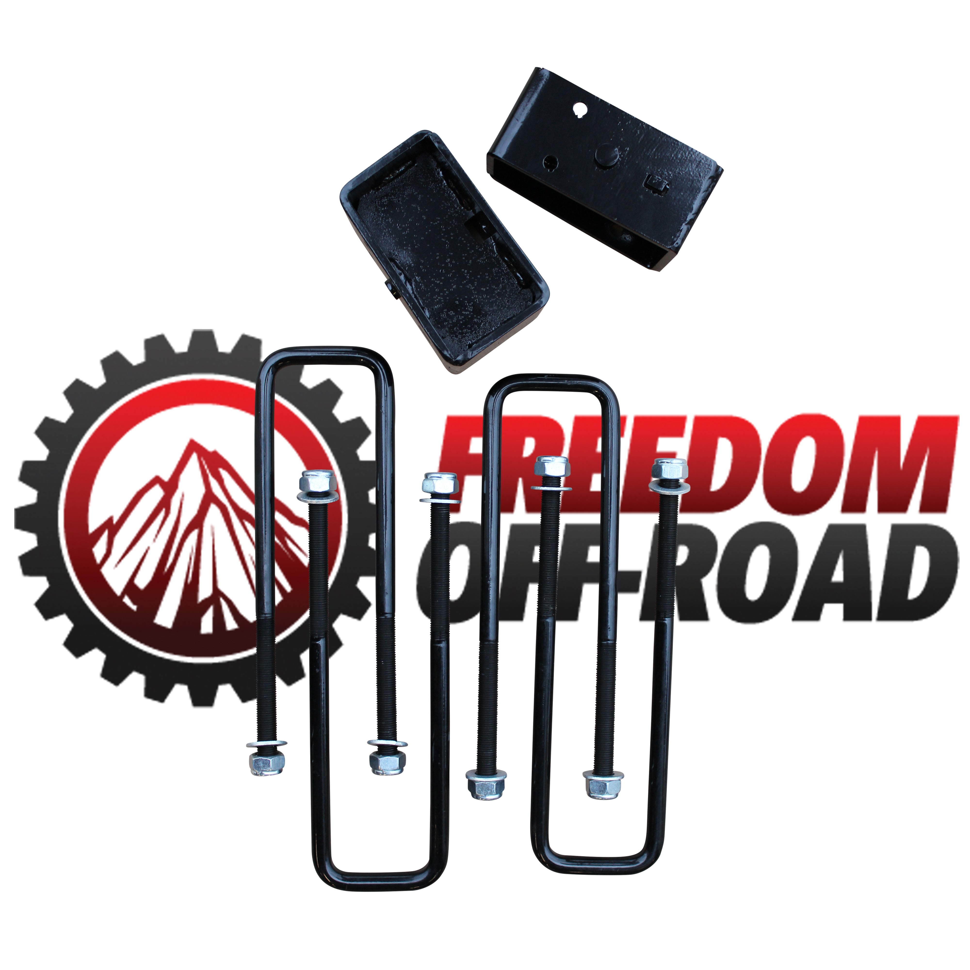 3" Steel Rear Lift Blocks w/ Extended U-Bolts #FO-U30130+FO-G401