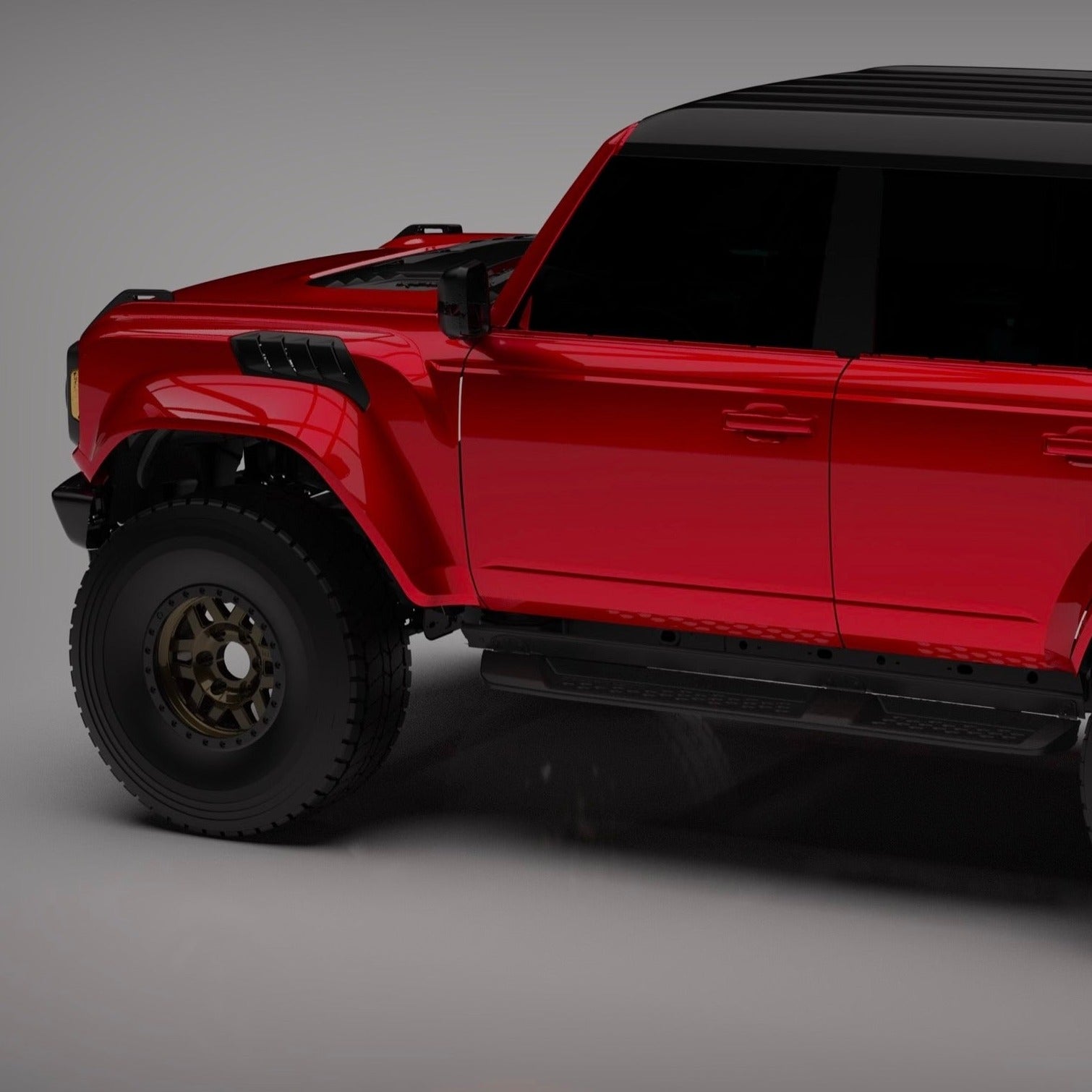 2022-2025 Ford Bronco Raptor fenders showcasing rugged design and enhanced off-road capability for improved performance.