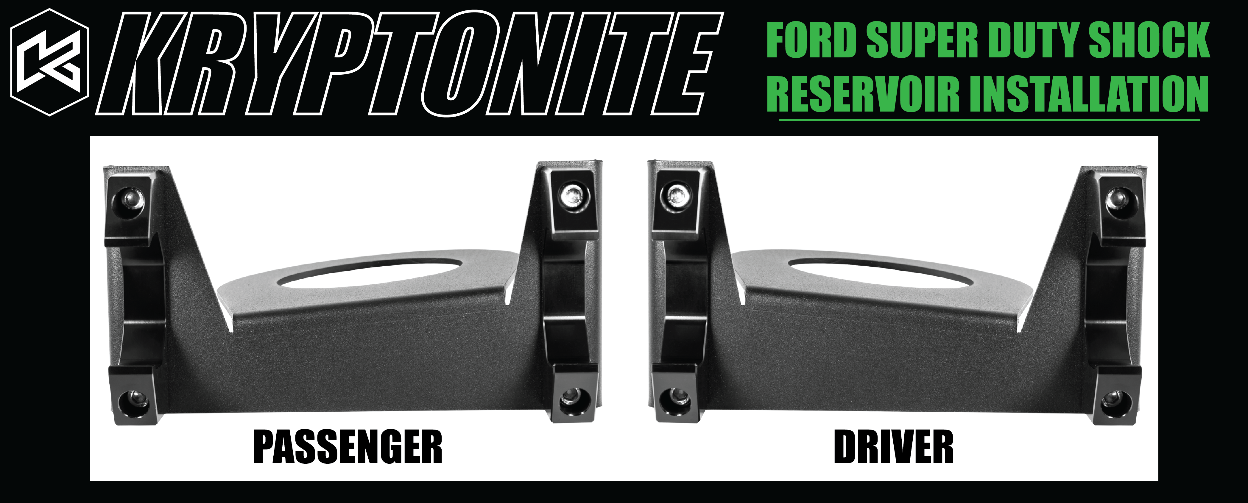 KRYPTONITE DEATH GRIP FRONT SHOCK RESERVOIR MOUNT KIT 2005+ SUPER DUTY