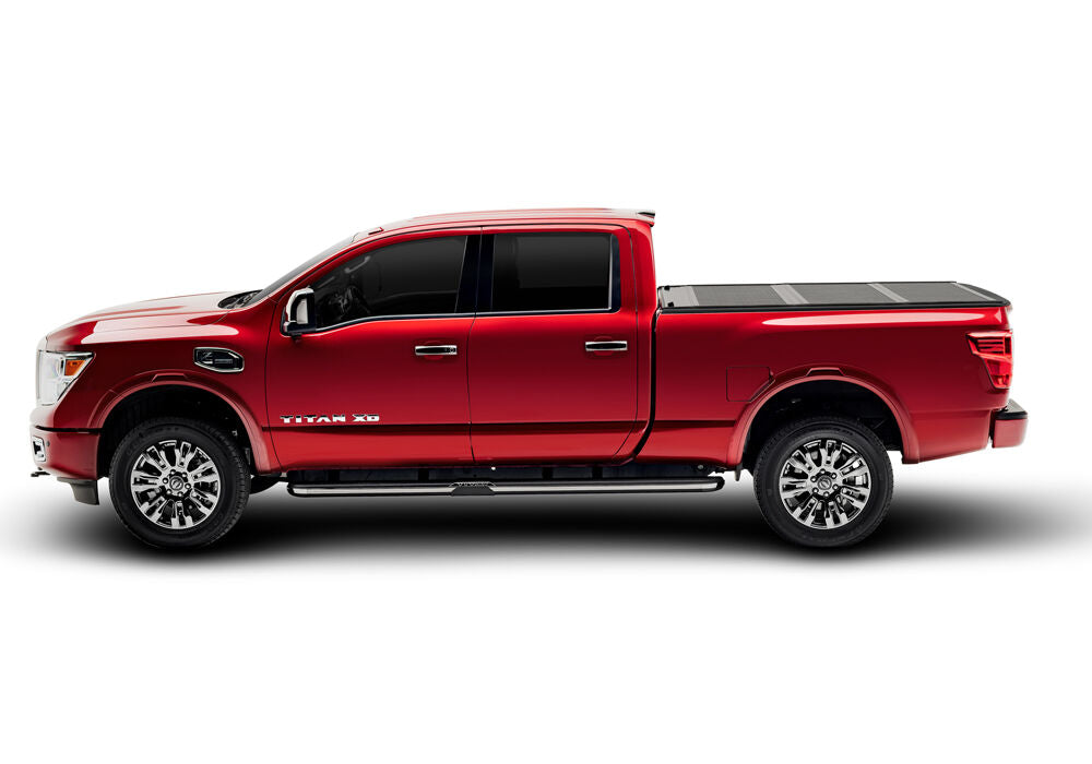 Tonneau Cover Flex 2004-2015 Nissan Titan 6 Foot 7 Inch Bed Ext Cab With Utili-Track System Black Textured UnderCover