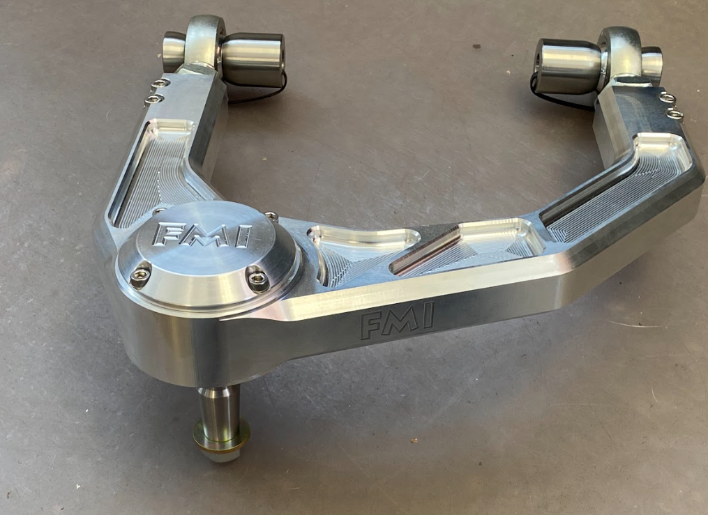 Billet aluminum upper arm kit for 2021 and newer Bronco, designed for stock length, featuring precision machining and durability.