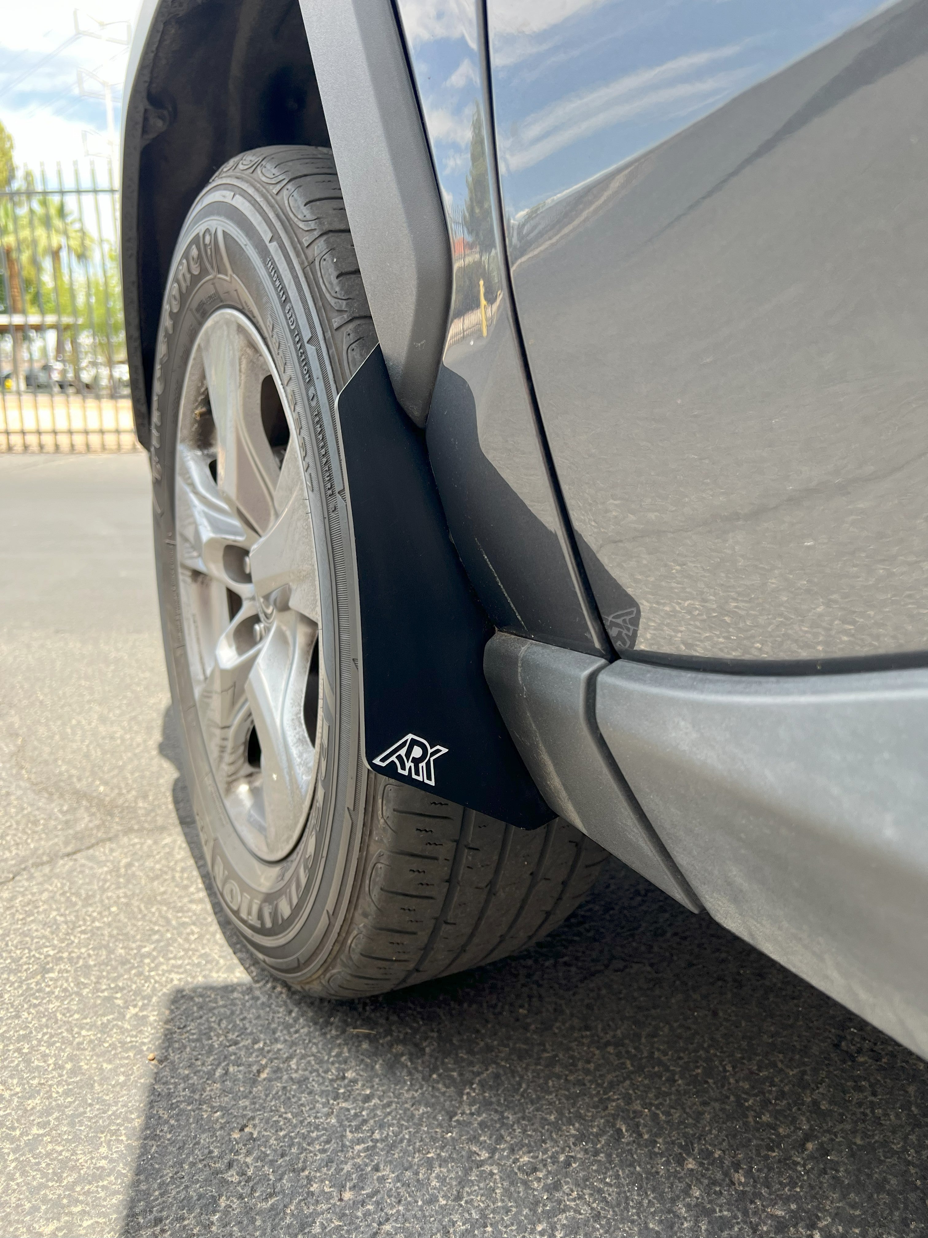 TriXPoly mud flaps for 2019-2025 Toyota RAV4 Gen 5, designed for protection and durability on off-road adventures.