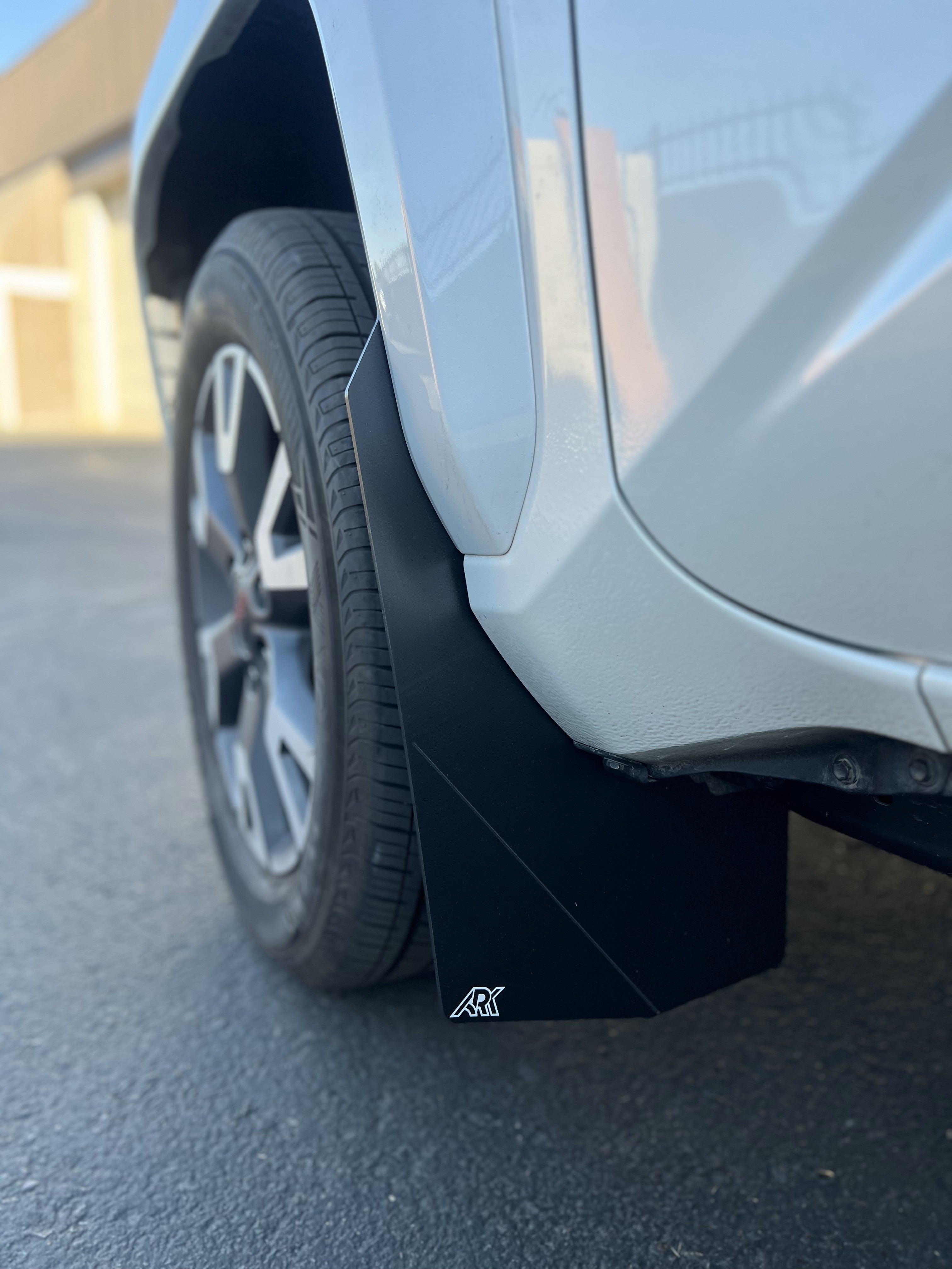 2025+ Toyota 4Runner TriXpoly Mudflaps installed on a vehicle, providing protection against mud and debris.