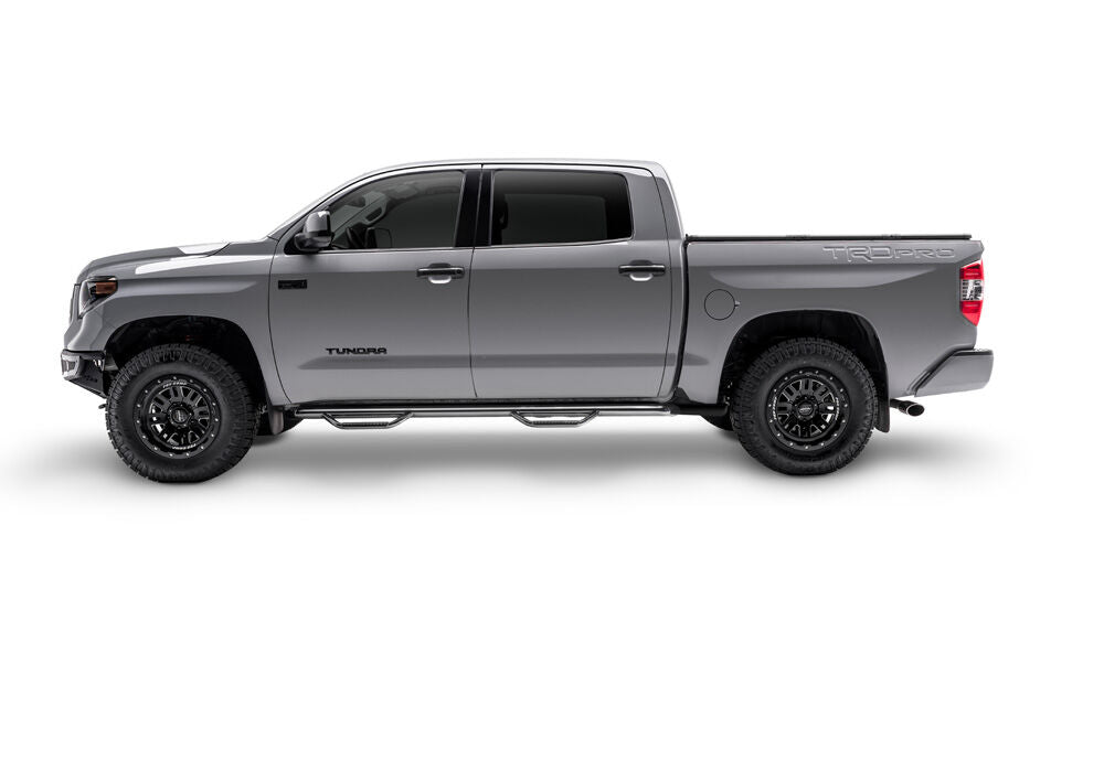 Nerf Step Bar Wheel-to-Wheel without Bed Access (2 Steps per Side) 3 Inch Main Tube Diameter 2015-2025 Chevy Colorado/GMC Canyon 5 Foot Bed Crew Cab Gloss Black NFab