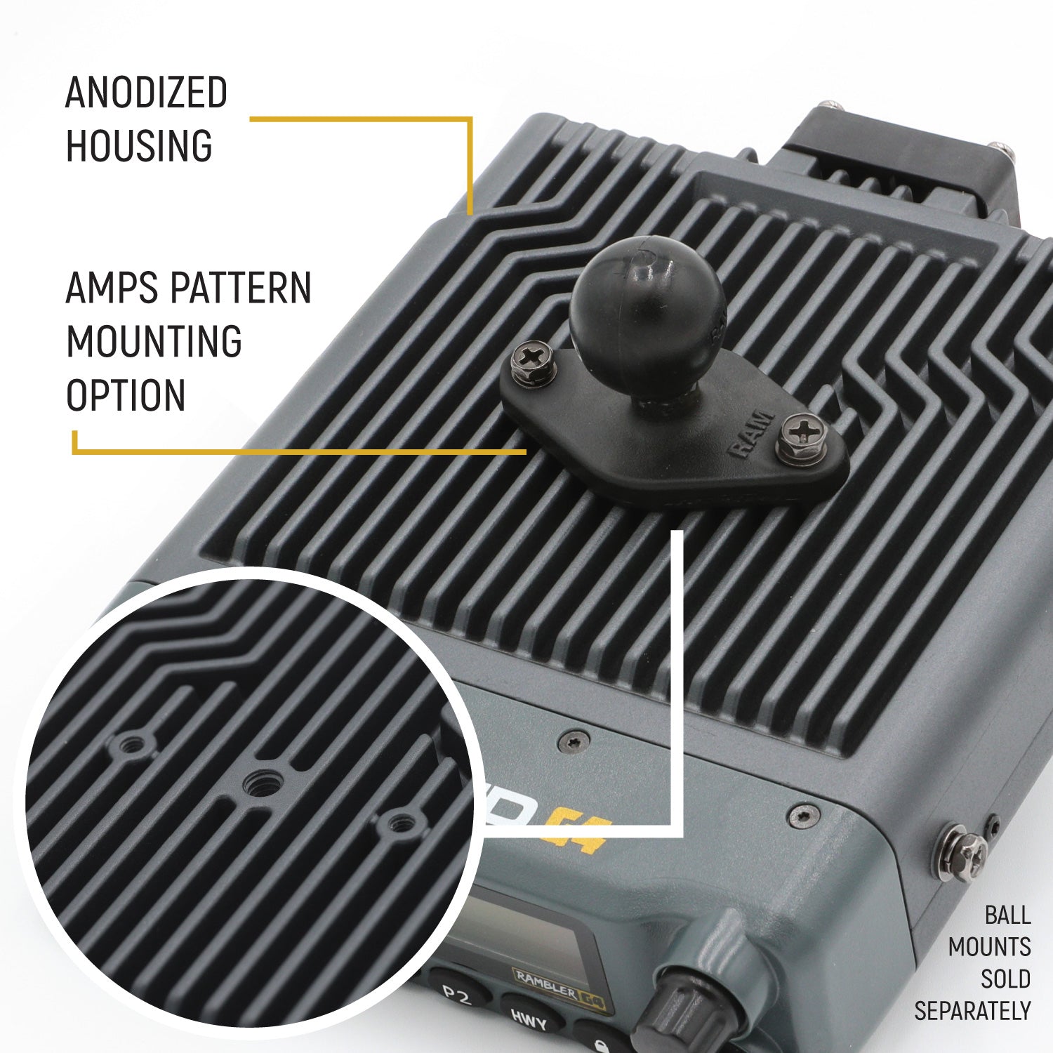 Base Camp - Rambler G4 High Power Mobile Radio with Fiberglass Antenna Kit