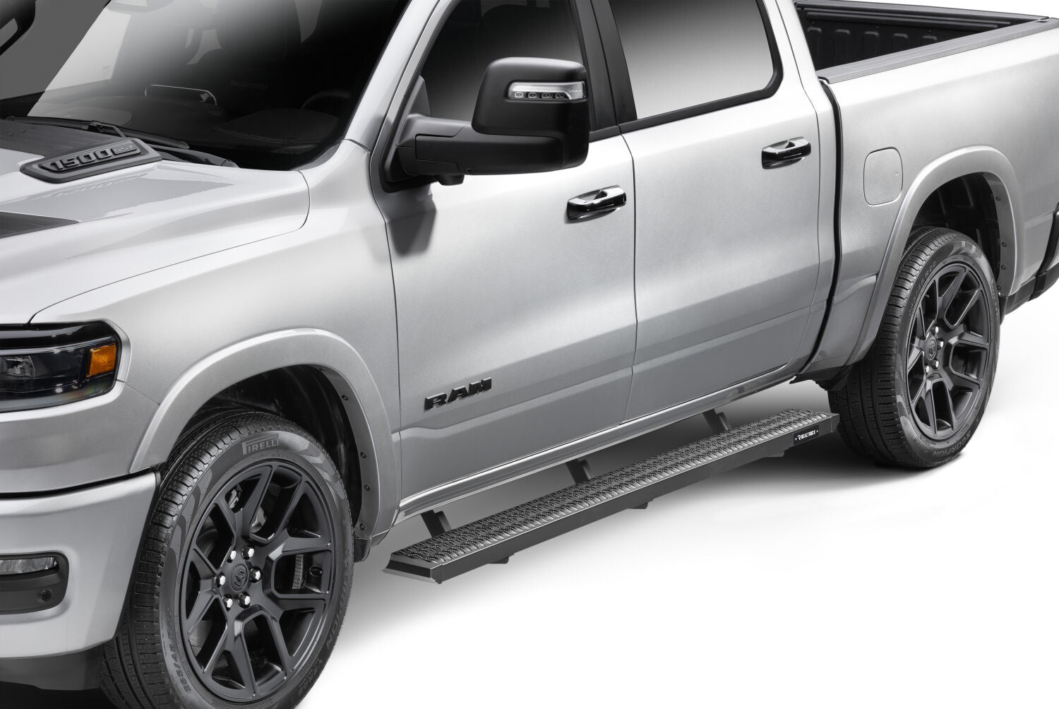 Growler Step System Cab Length (1 Step per Side) 7 Inch Board 2019-2025 (New Body Style) Ram 1500 Crew Cab Textured Black NFab