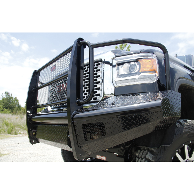 Fab Fours Black Steel Front Ranch Bumper w/ Grille Guard Model GM08-S2160-1