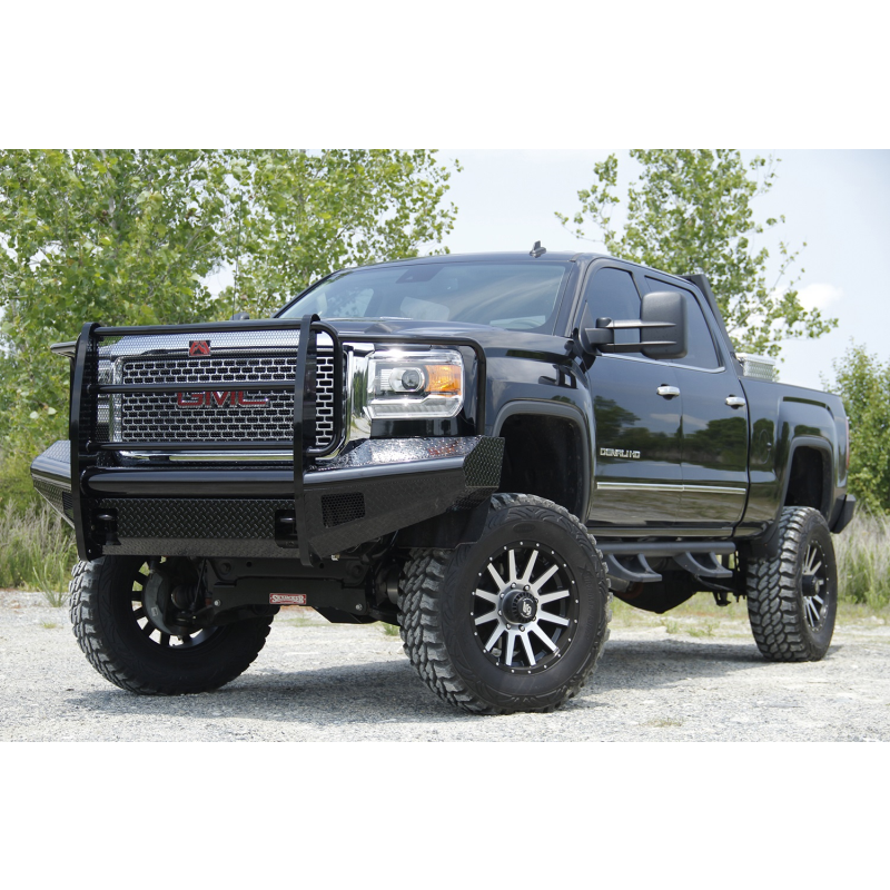 Fab Fours Black Steel Front Ranch Bumper w/ Grille Guard Model GM08-S2160-1