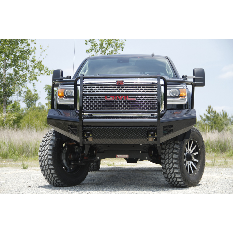 Fab Fours Black Steel Front Ranch Bumper w/ Grille Guard Model GM11-S2860-1