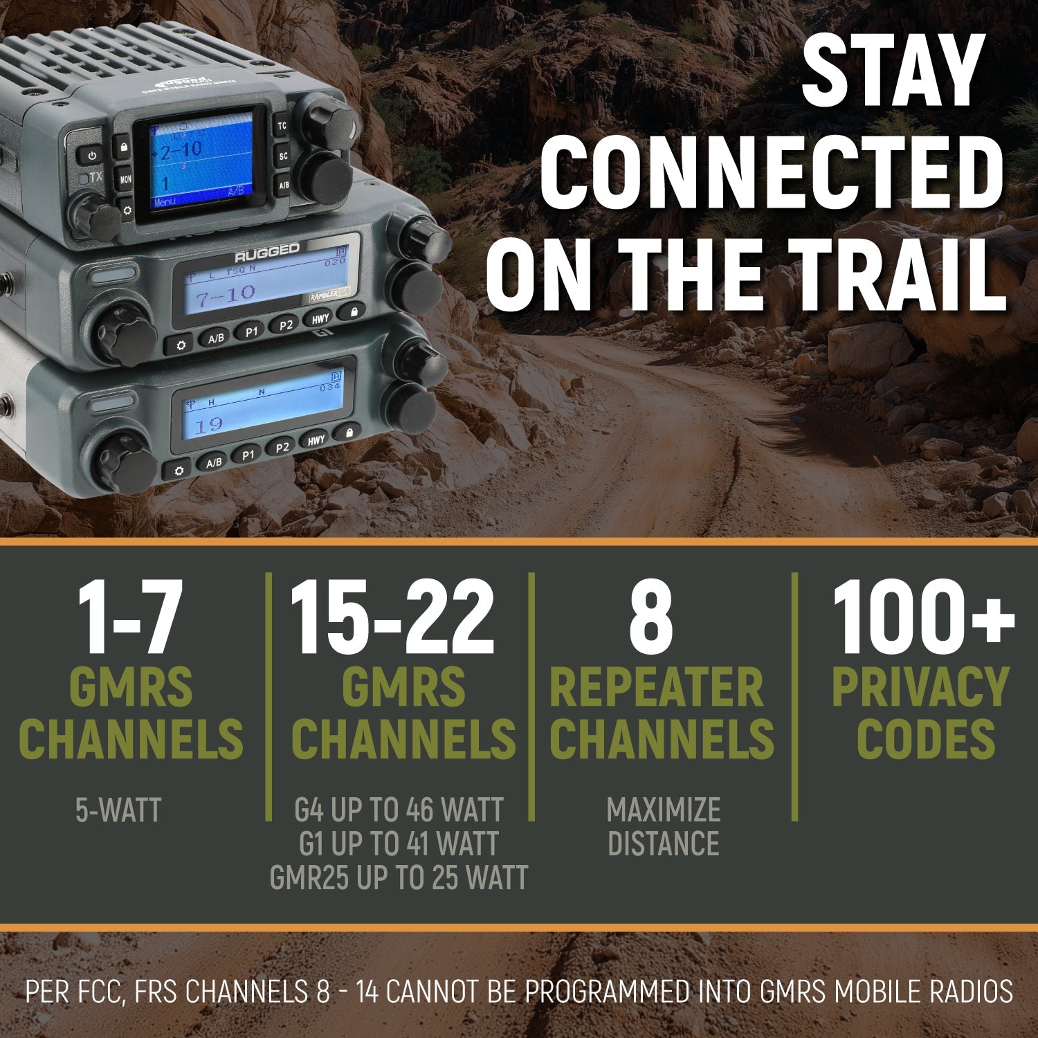 GMRS Mobile Radio Kit for Jeep Wrangler JK and JKU - JK 2-Door (07-10) and JKU 4-Door (07-19) / Rambler G4