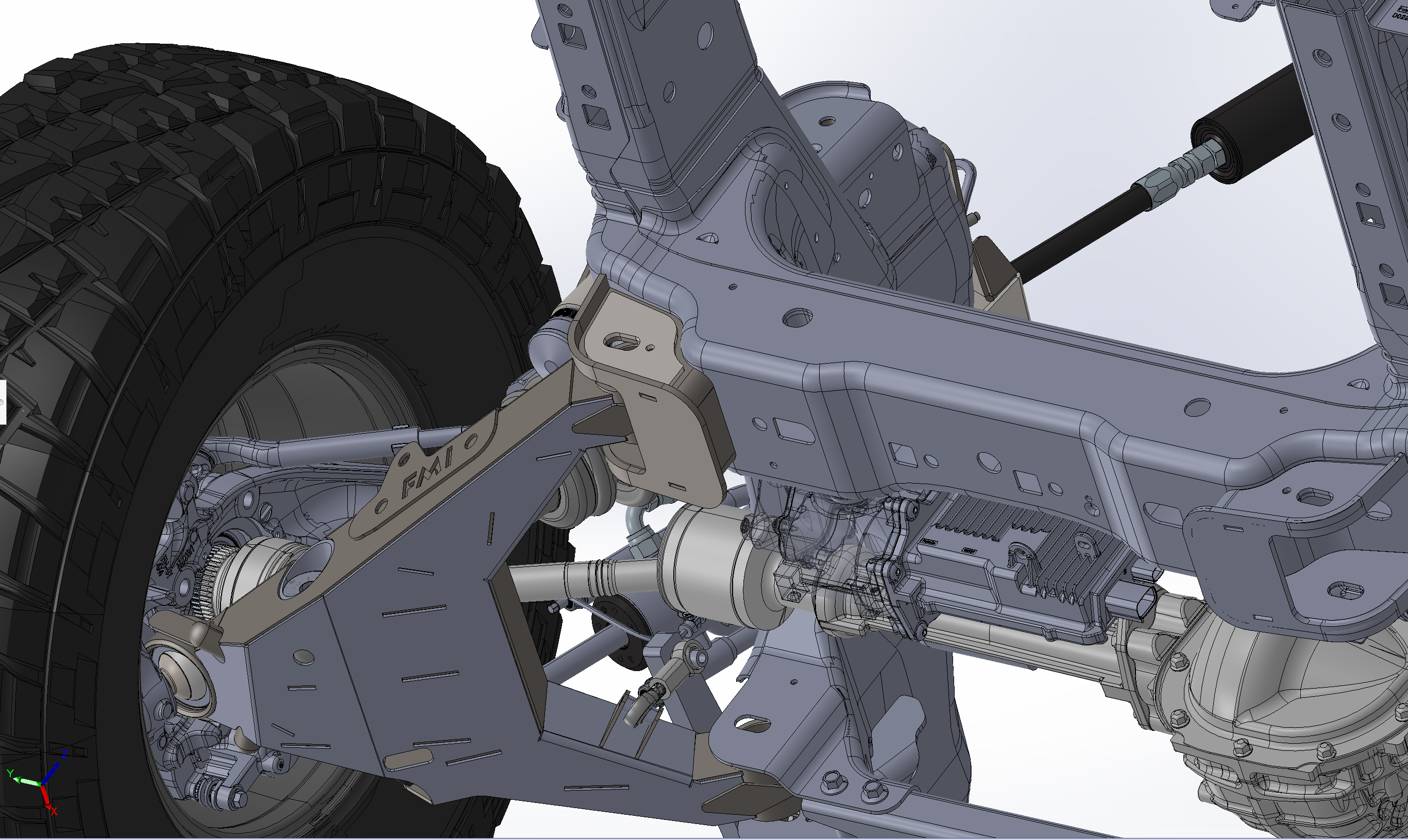 2017-2024 Raptor lower arm pocket replacement kit by Foutz Motorsports showcasing detailed suspension components.