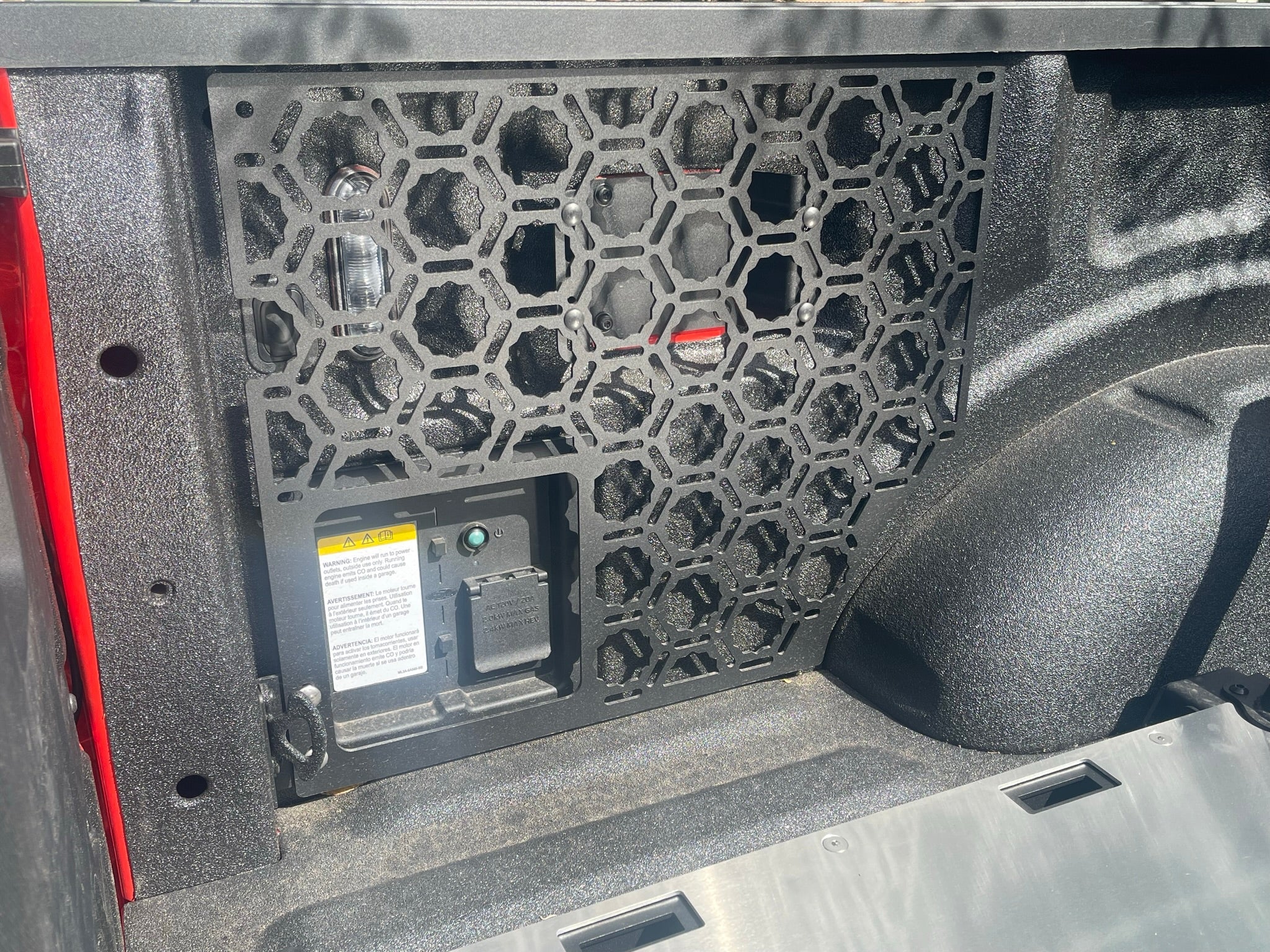 Bedside organizer panel kit for 2021-2023 Ford Raptor and F150, featuring a durable design for efficient storage.