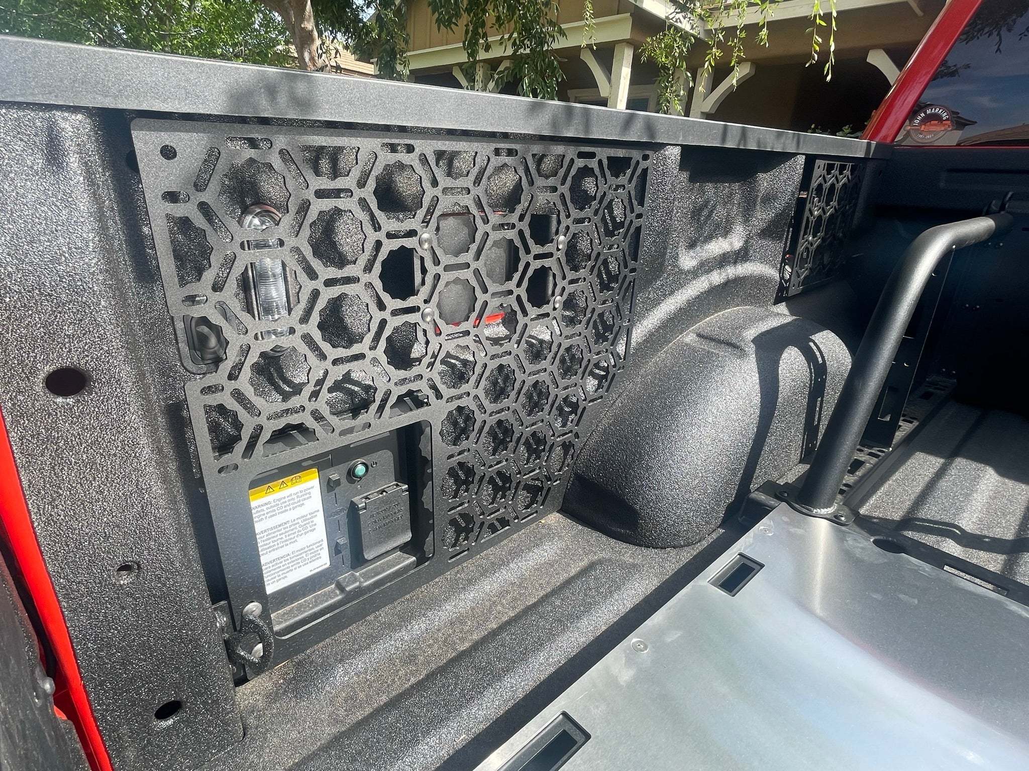 Bedside organizer panel kit for 2021-2023 Ford Raptor and F150, featuring a durable design for enhanced storage solutions.