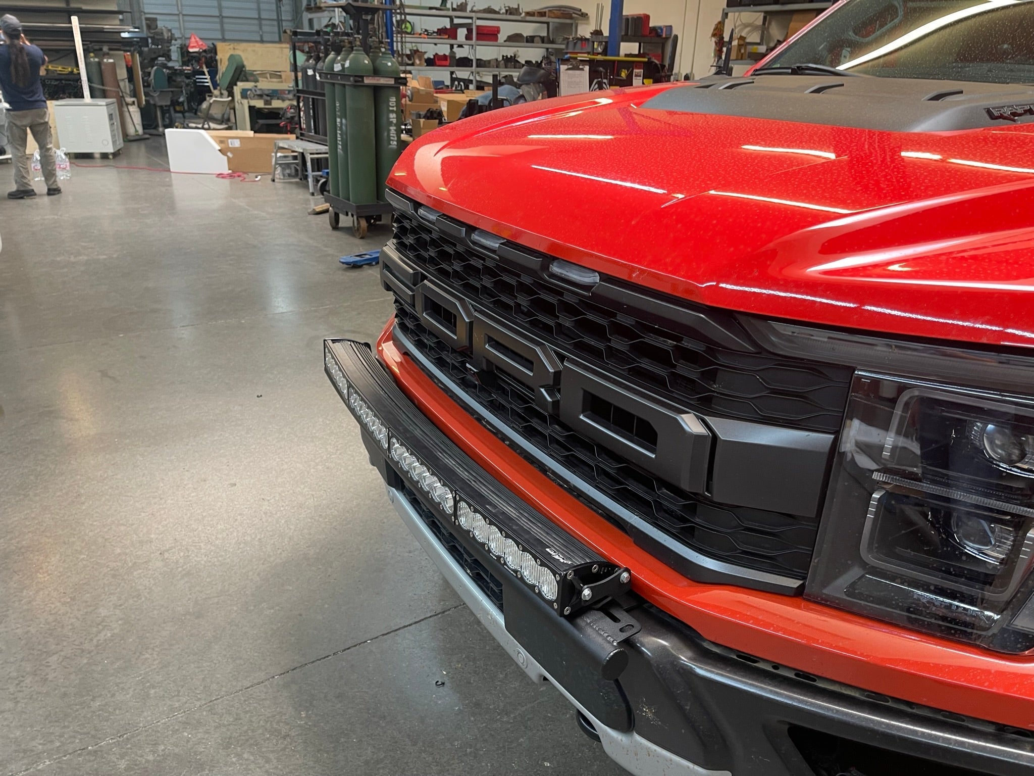 2024 Raptor Front Light Mount Kit for modular bumpers, allowing installation of various light types on the vehicle.