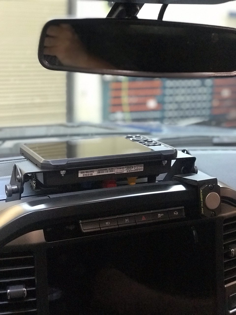 Center dash fold-down GPS mount for 2021-2024 F150 and Gen 3 Raptor, designed for HDS7 Live installation.