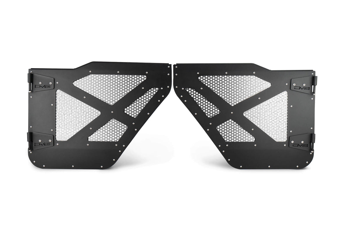 2018 2025 Jeep Gladiator JT WranglerJLU Rear Half Doors With Alum Mesh DV8 Offroad