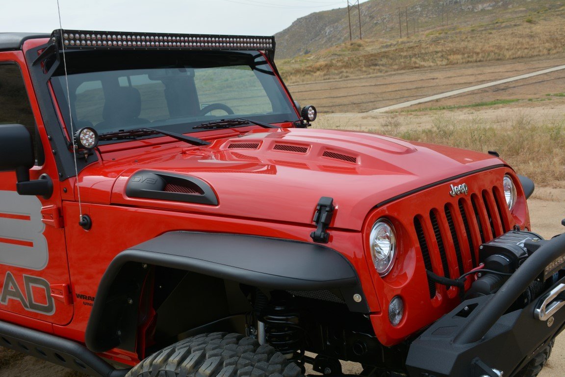 2007 2018 Jeep Wrangler Heat Dispersion Hood DV8 Offroad