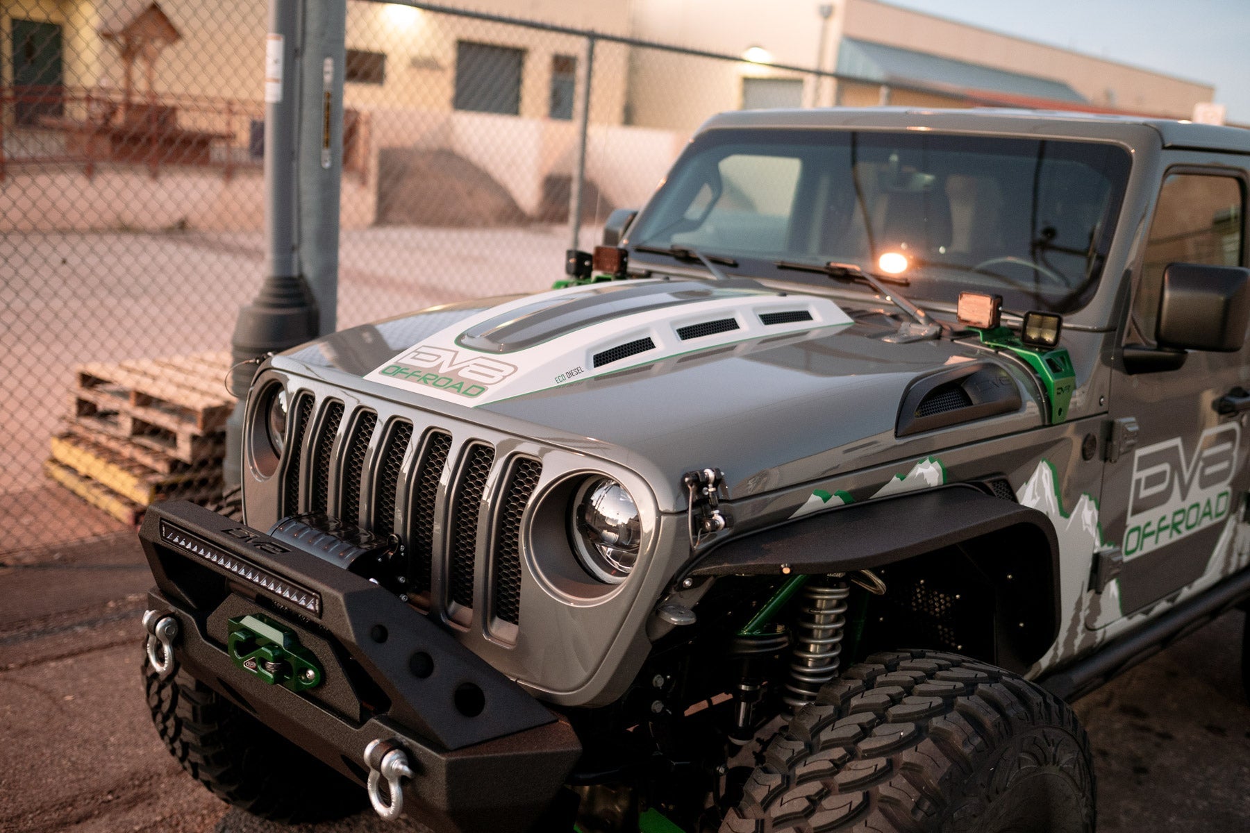 2018 2025 Jeep Wrangler JL JLU Gladiator JT Heat Dispersion Hood Non 392 or Non Mojave DV8 Offroad