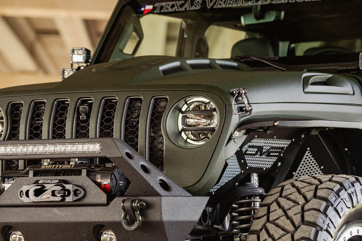 2018 2025 Jeep Wrangler JL JLU Gladiator JT Heat Dispersion Hood Non 392 or Non Mojave DV8 Offroad