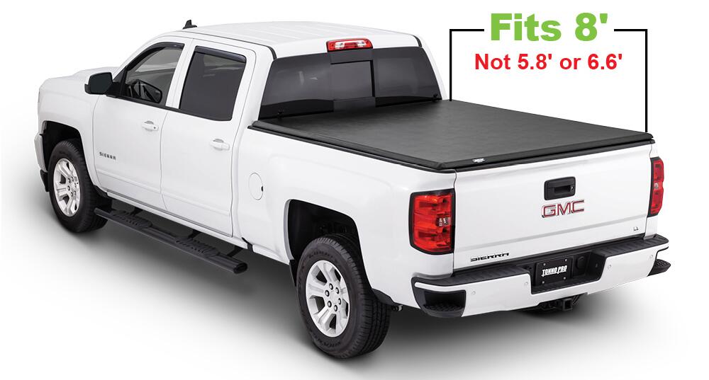 Hard Folding Tonneau Cover 14-18 Silverado/Sierra 1500 15-19 Silverado/Sierra HD 8 Foot 2 Inch Tonno Pro