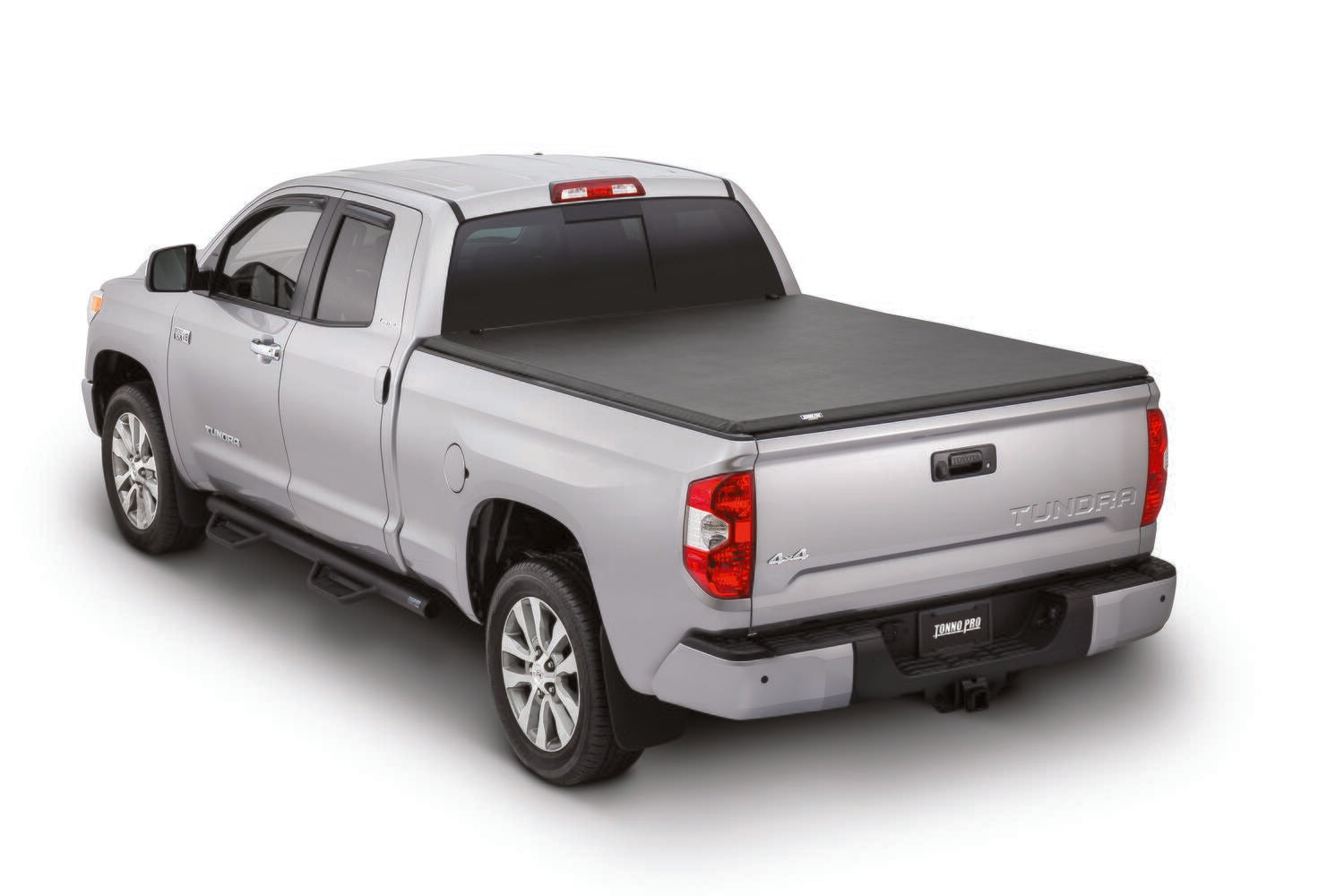 Hard Folding Tonneau Cover 14-21 Toyota Tundra Incl Utility Track Adapter Kit W/O Trail Special Edition Storage Box 5 Foot 7 Inch Tonno Pro