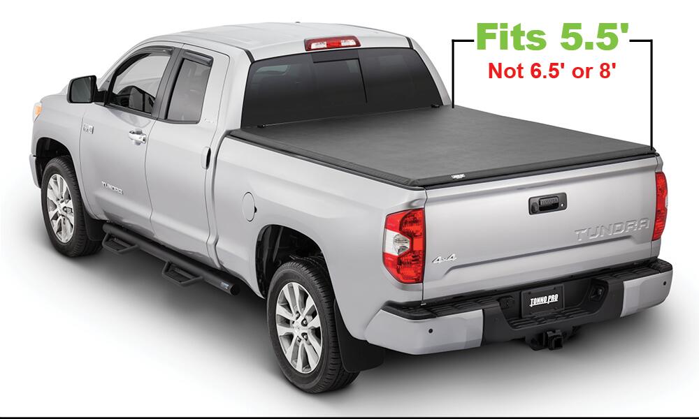 Hard Folding Tonneau Cover 14-21 Toyota Tundra Incl Utility Track Adapter Kit W/O Trail Special Edition Storage Box 5 Foot 7 Inch Tonno Pro