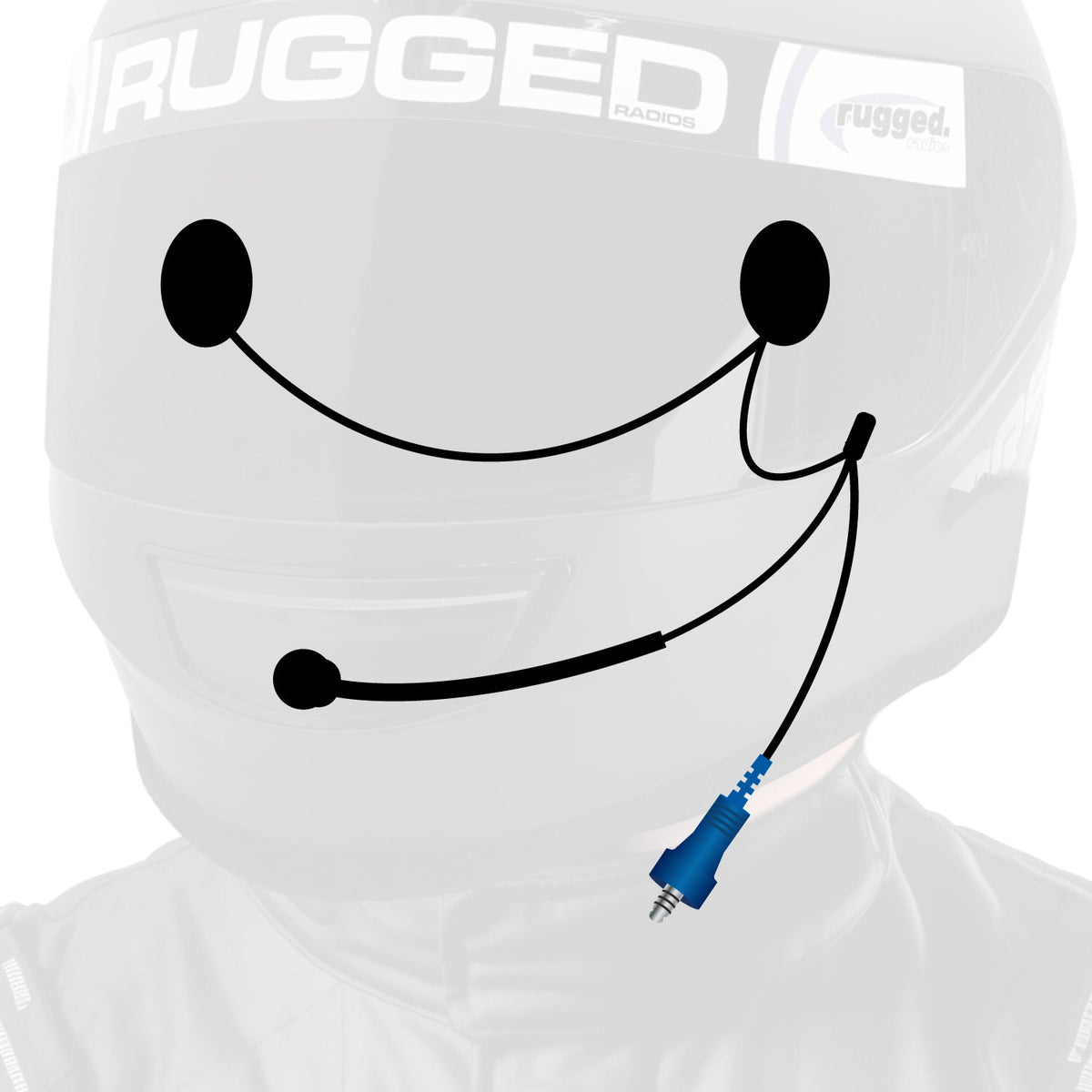 RUGGED Wired Helmet Kit with Alpha Audio Speakers and Mic