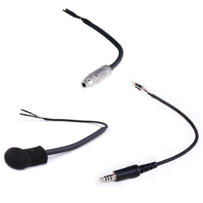Peltor 4-Conductor Helmet Kits - Mic / 1/8  Ear Bud Jack / Coil Cord / Straight