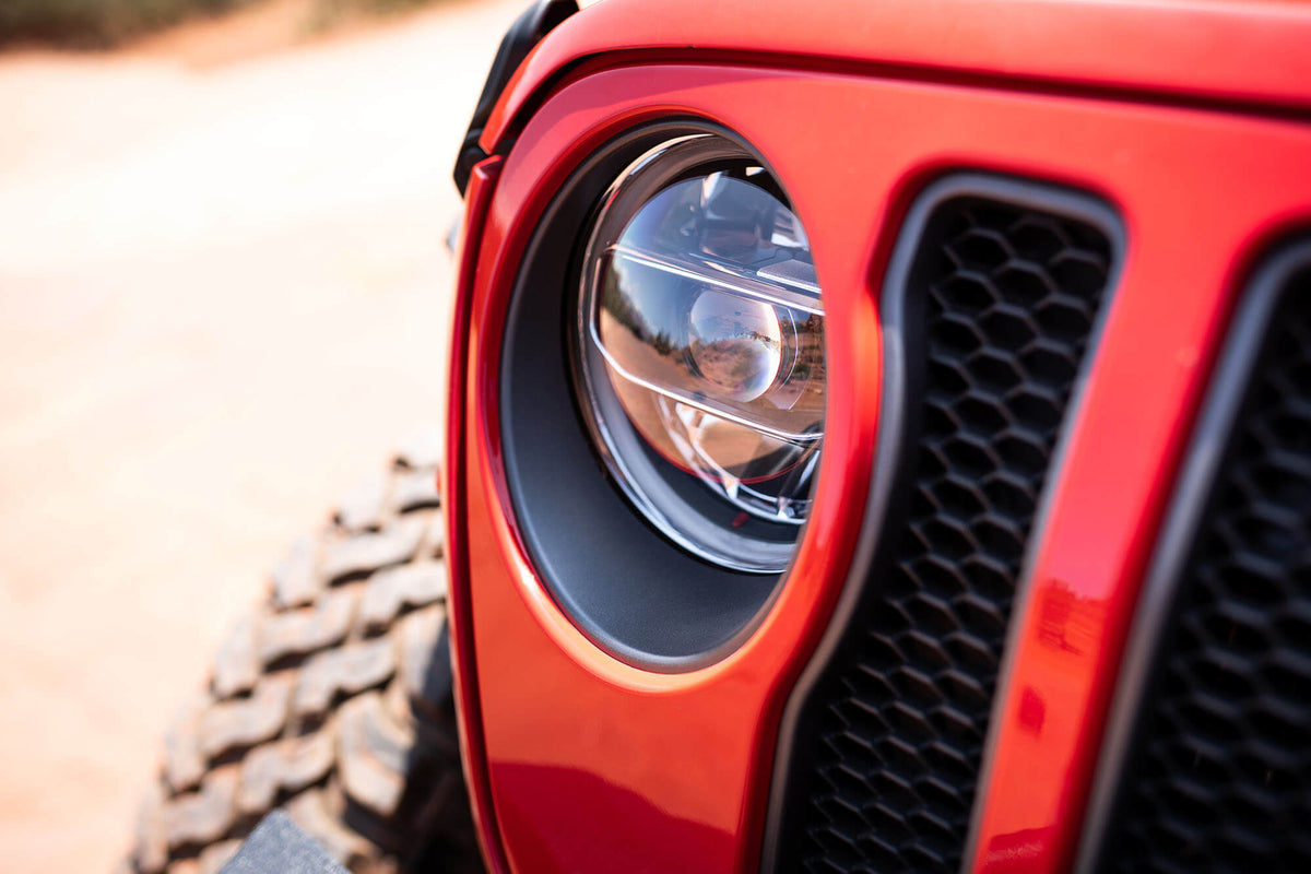 2018 2025 Jeep Jeep Gladiator JT Wrangler JL JLU LED Headlights Chrome DV8 Offroad