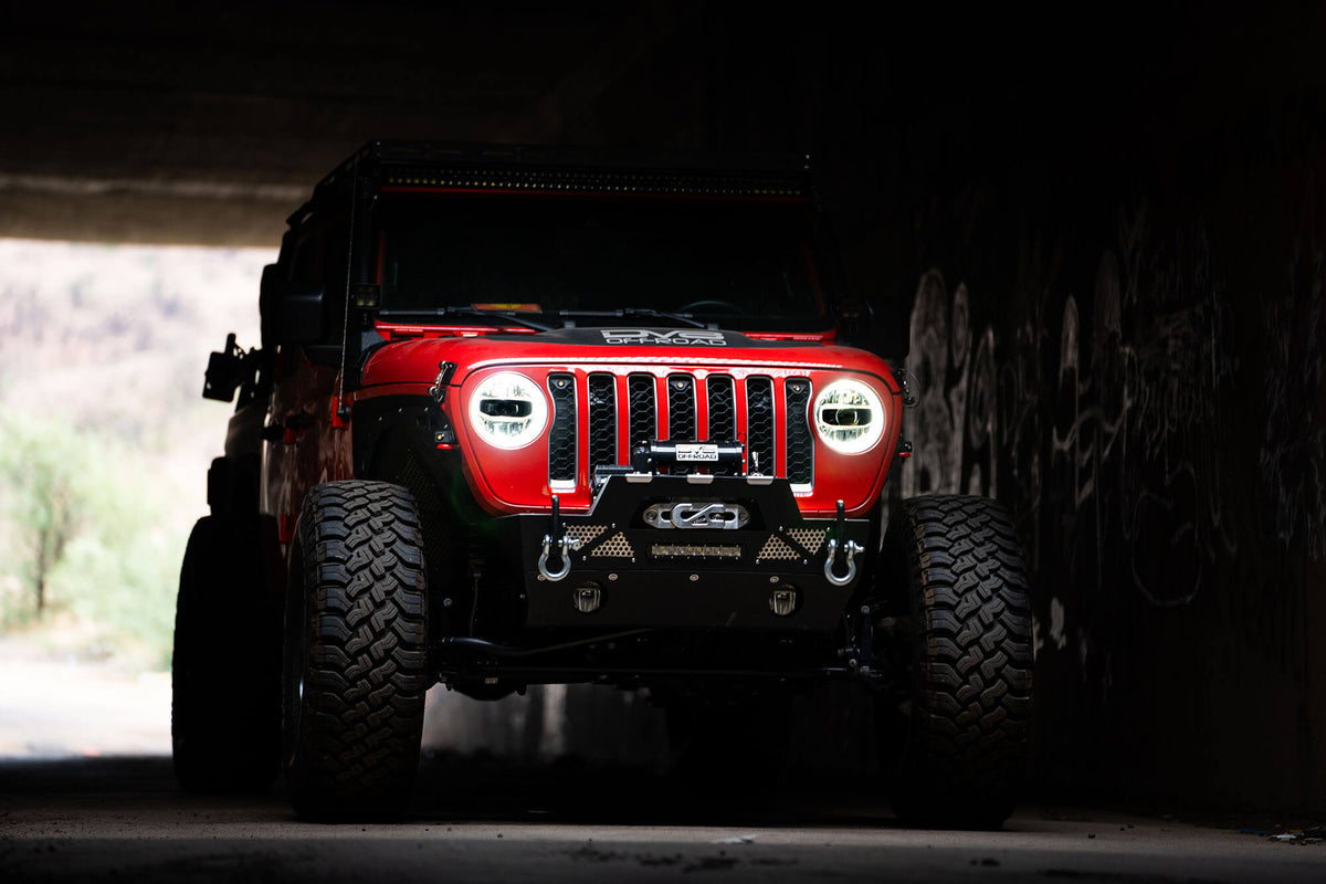 2018 2025 Jeep Jeep Gladiator JT Wrangler JL JLU LED Headlights Chrome DV8 Offroad
