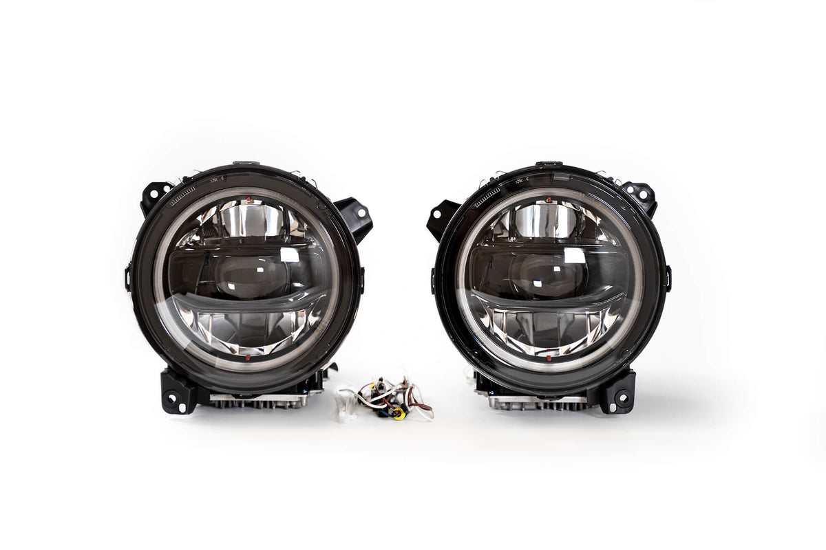 2020 2025 Jeep Gladiator JT Wrangler Headlights Black DV8 Offroad